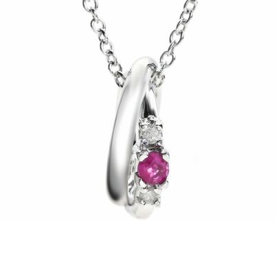 7月 誕生石 ルビー 妻 彼女への誕生日プレゼント 誕生石ネックレス イニシャルネックレス通販 Giftbox Jp