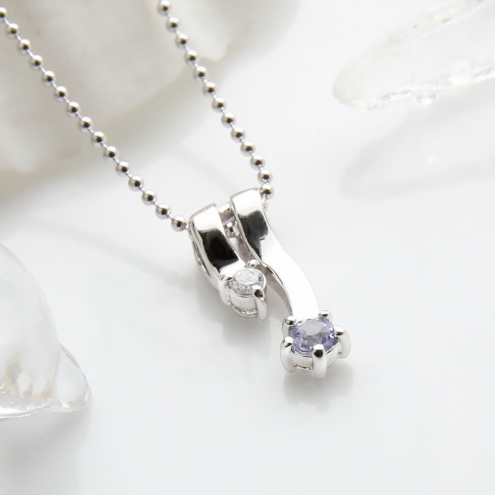 12月誕生石タンザナイト★ダブルラインネックレス