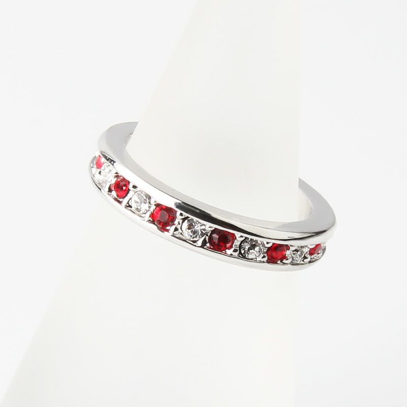 7月誕生石スワロフスキー★エタニティピンキーリング