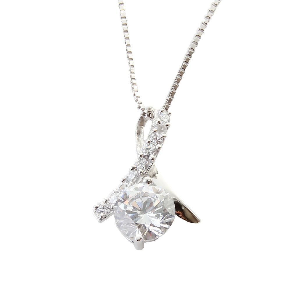 豪華1カラット★大粒Czダイヤモンドネックレス