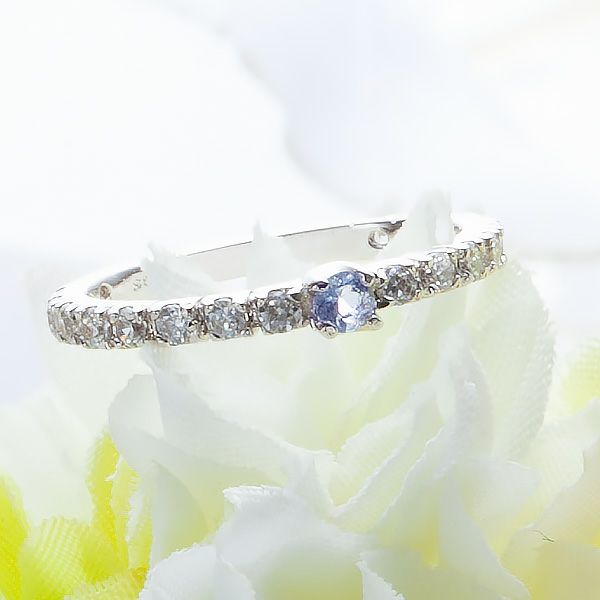 3月誕生石アクアマリン★センターピースリング