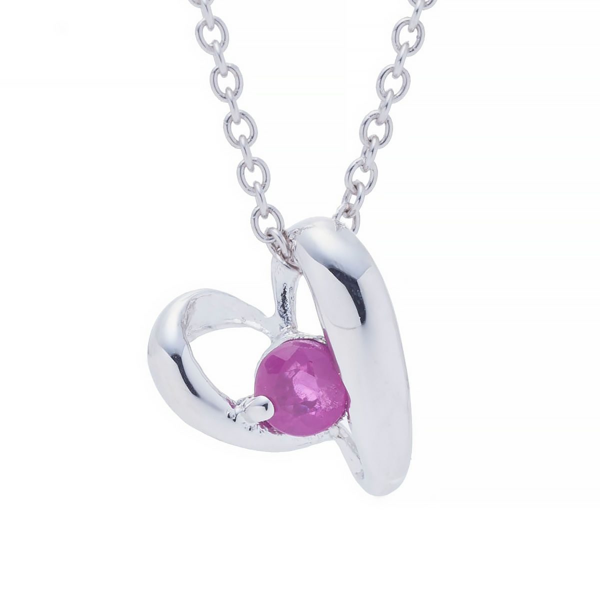 7月誕生石ルビー★SVR925ハートネックレス