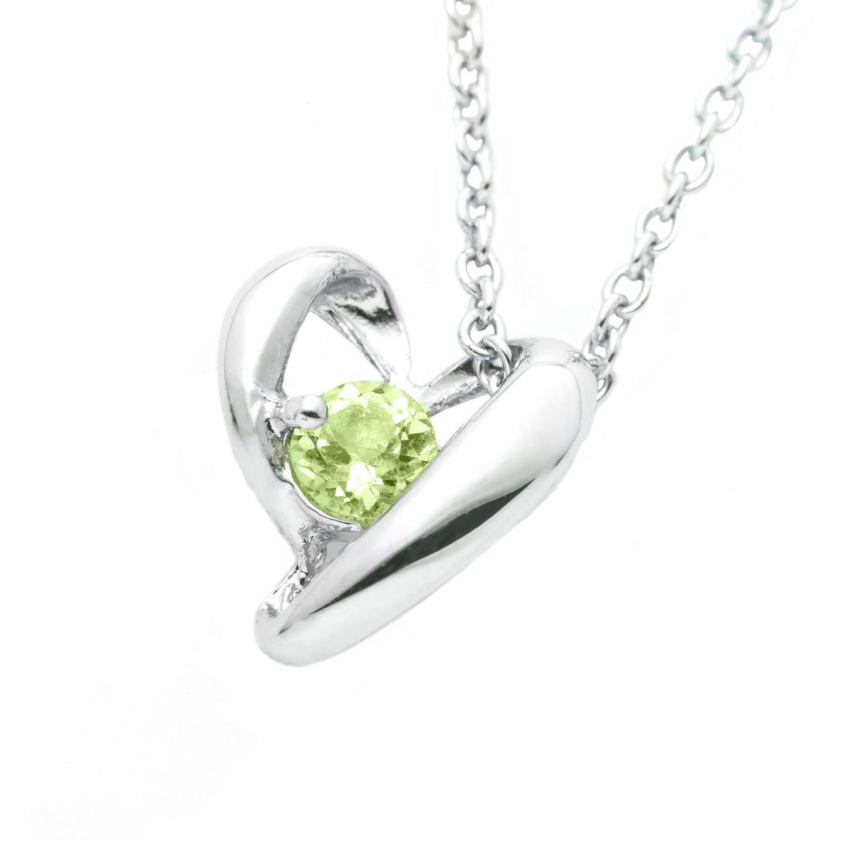 8月誕生石ペリドット★SVR925ハートネックレス