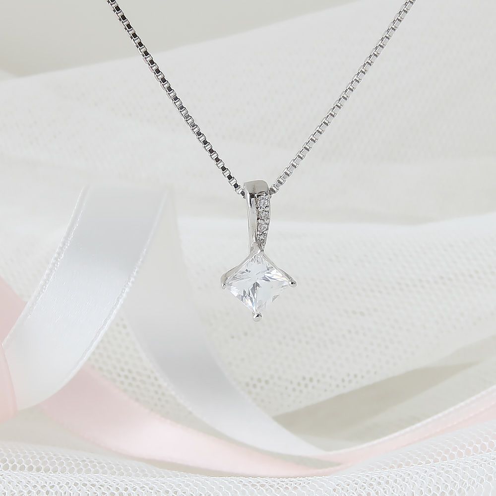 SVR925★スクエアダイヤモンドCzネックレス