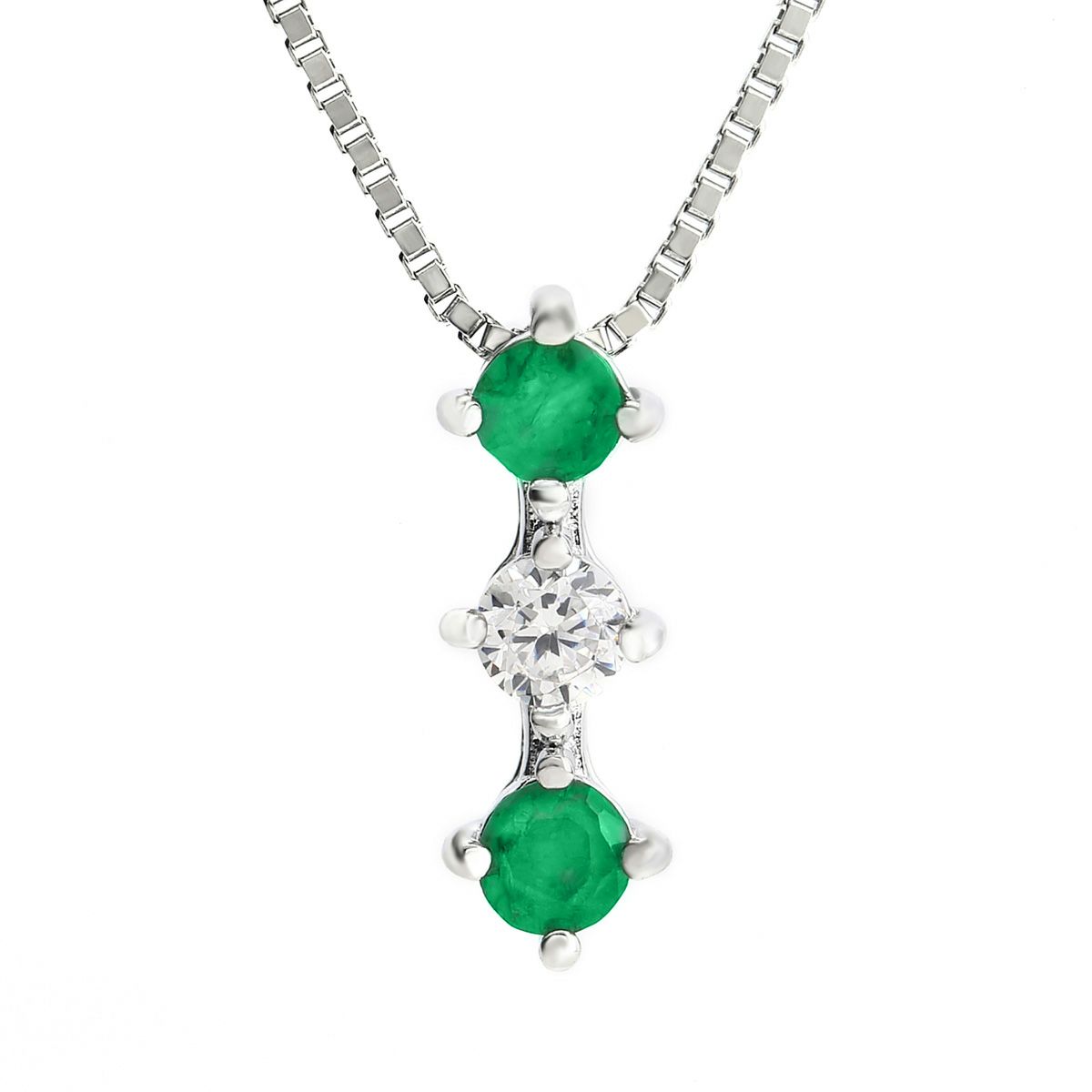 5月誕生石エメラルド★トリロジーネックレス