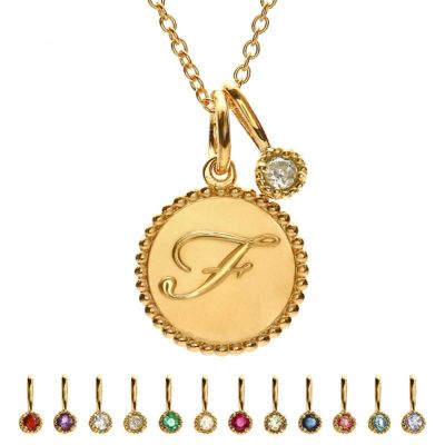 誕生石 スターフィッシュ イニシャル ゴールド ネックレス イニシャル 誕生石 ネックレス 18金 18K K18 10金 10K K10