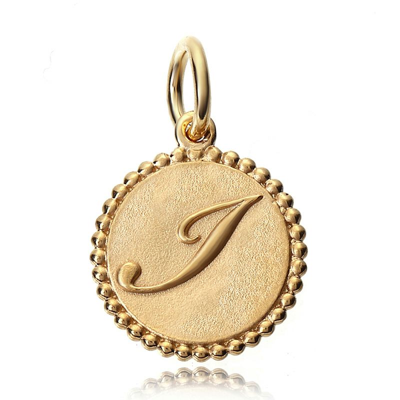 誕生石 イニシャル i ネックレス ゴールド