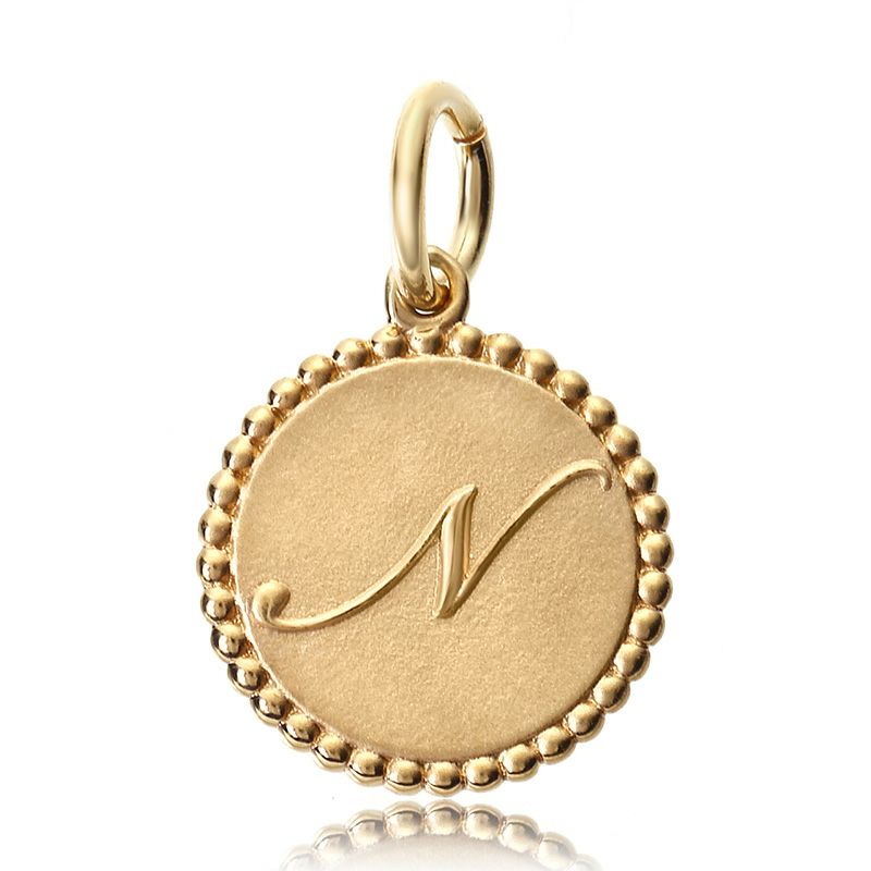 誕生石 イニシャル N ネックレス ゴールド