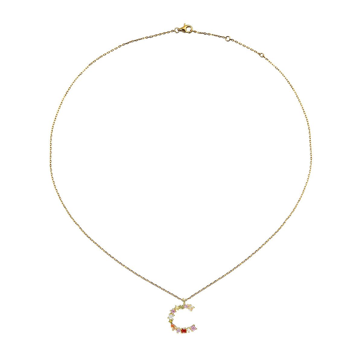 スワロフスキー★イニシャル【C】アミュレット ネックレス