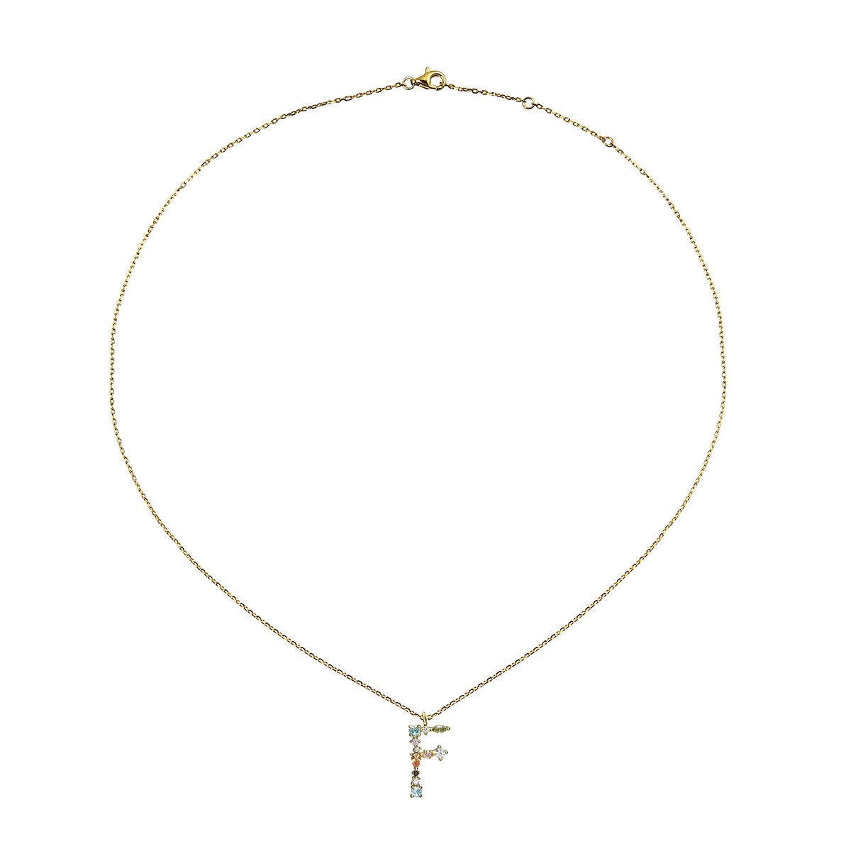 スワロフスキー★イニシャル【F】アミュレット ネックレス