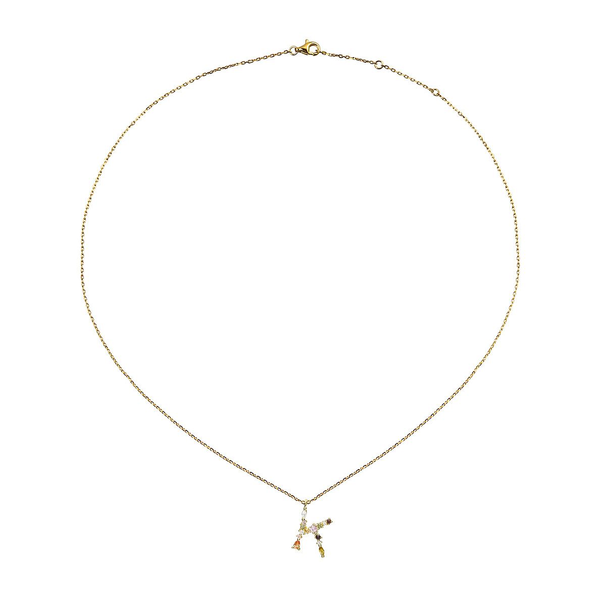 スワロフスキー★イニシャル【K】アミュレット ネックレス