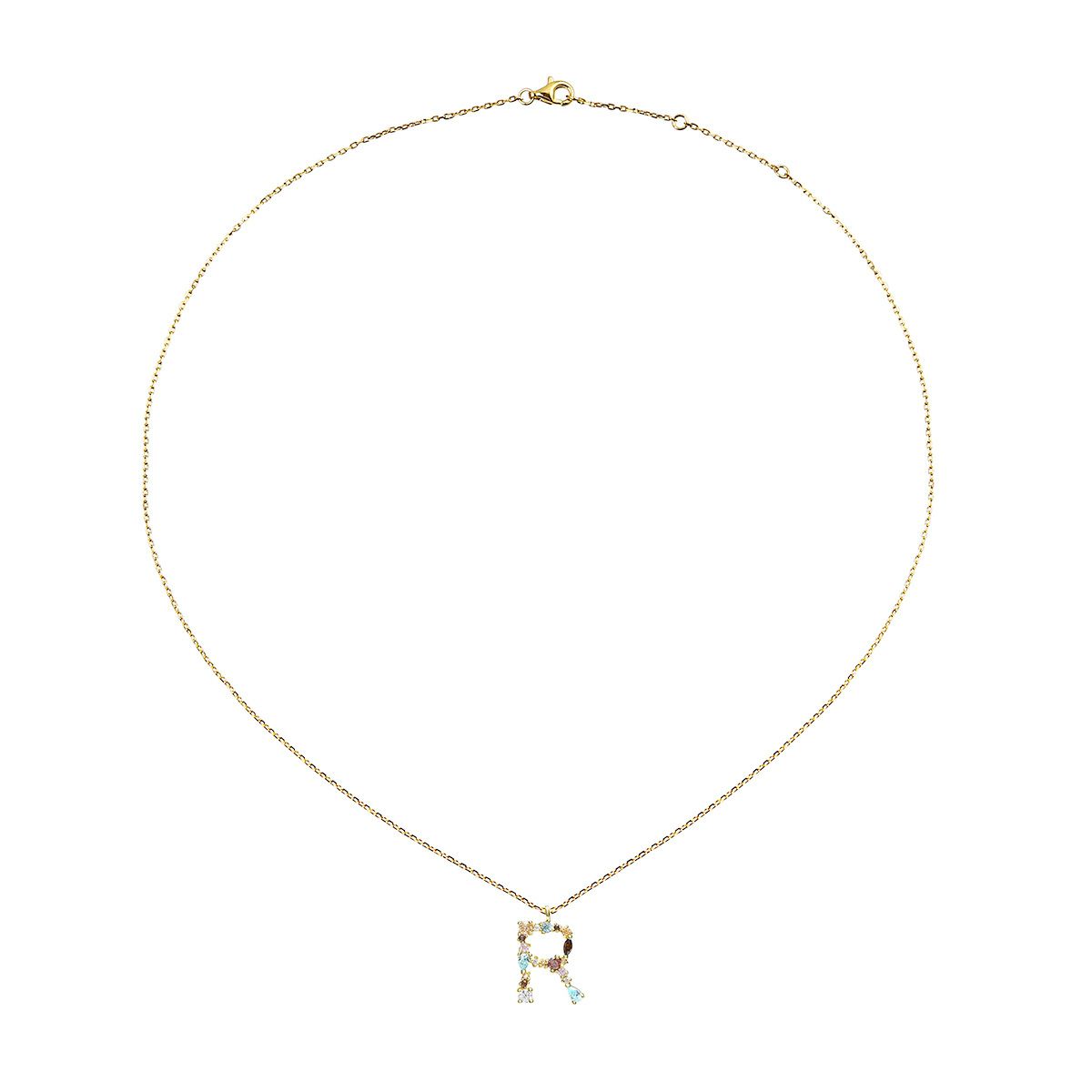 スワロフスキー★イニシャル【R】アミュレット ネックレス