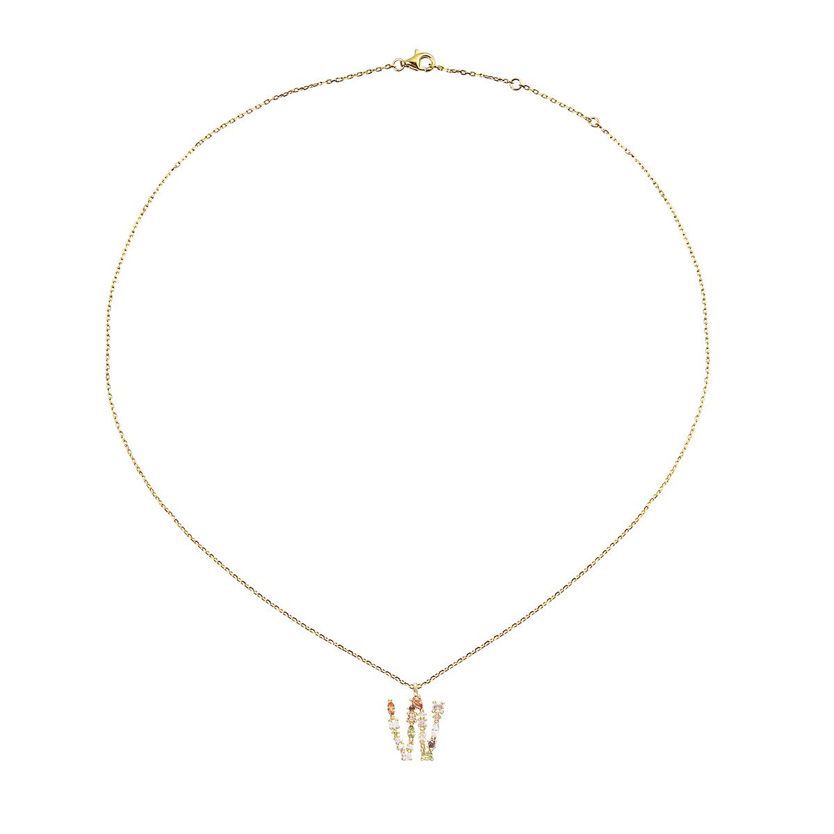 スワロフスキー★イニシャル【W】アミュレット ネックレス