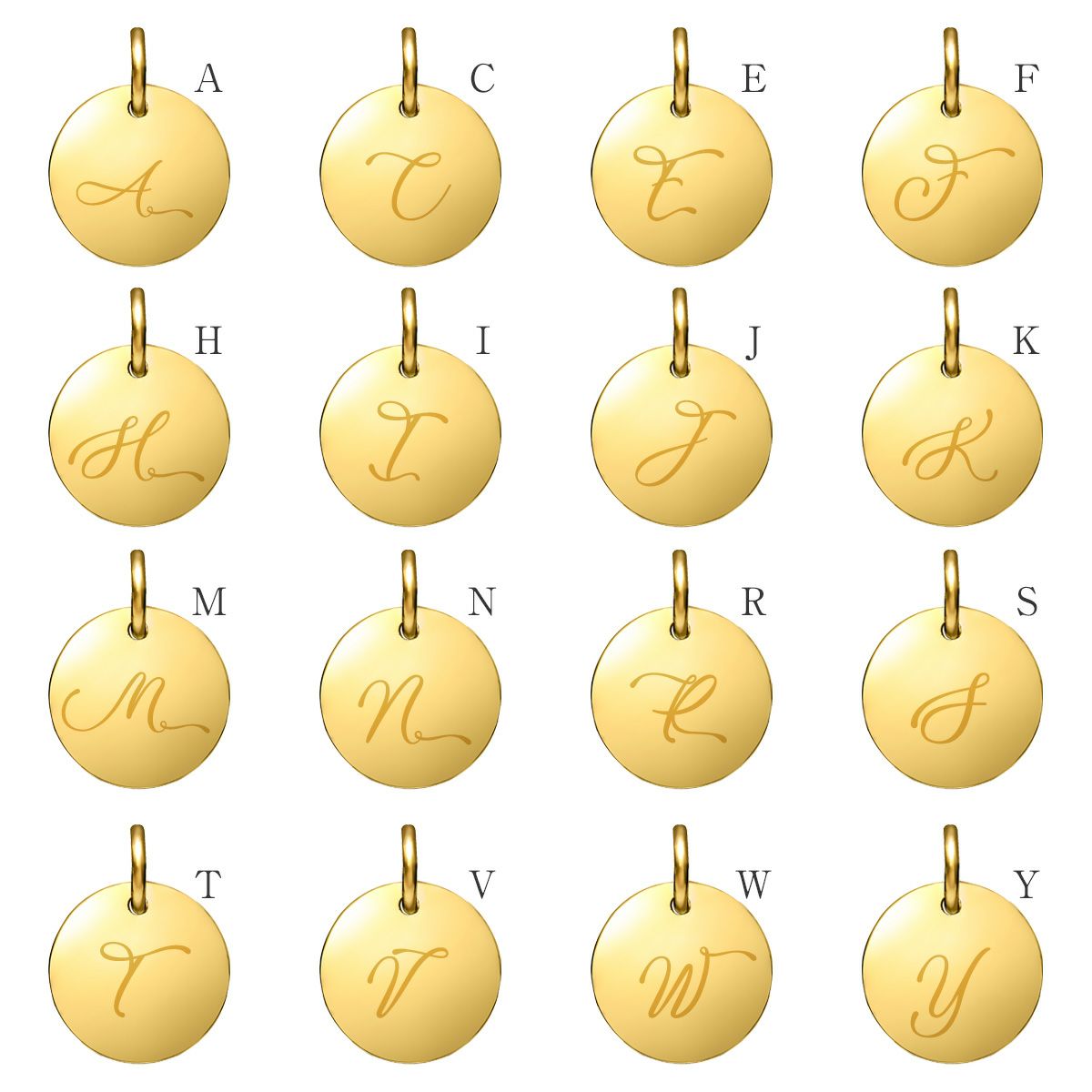 ダブルイニシャルネックレス【K】金属アレルギー対応