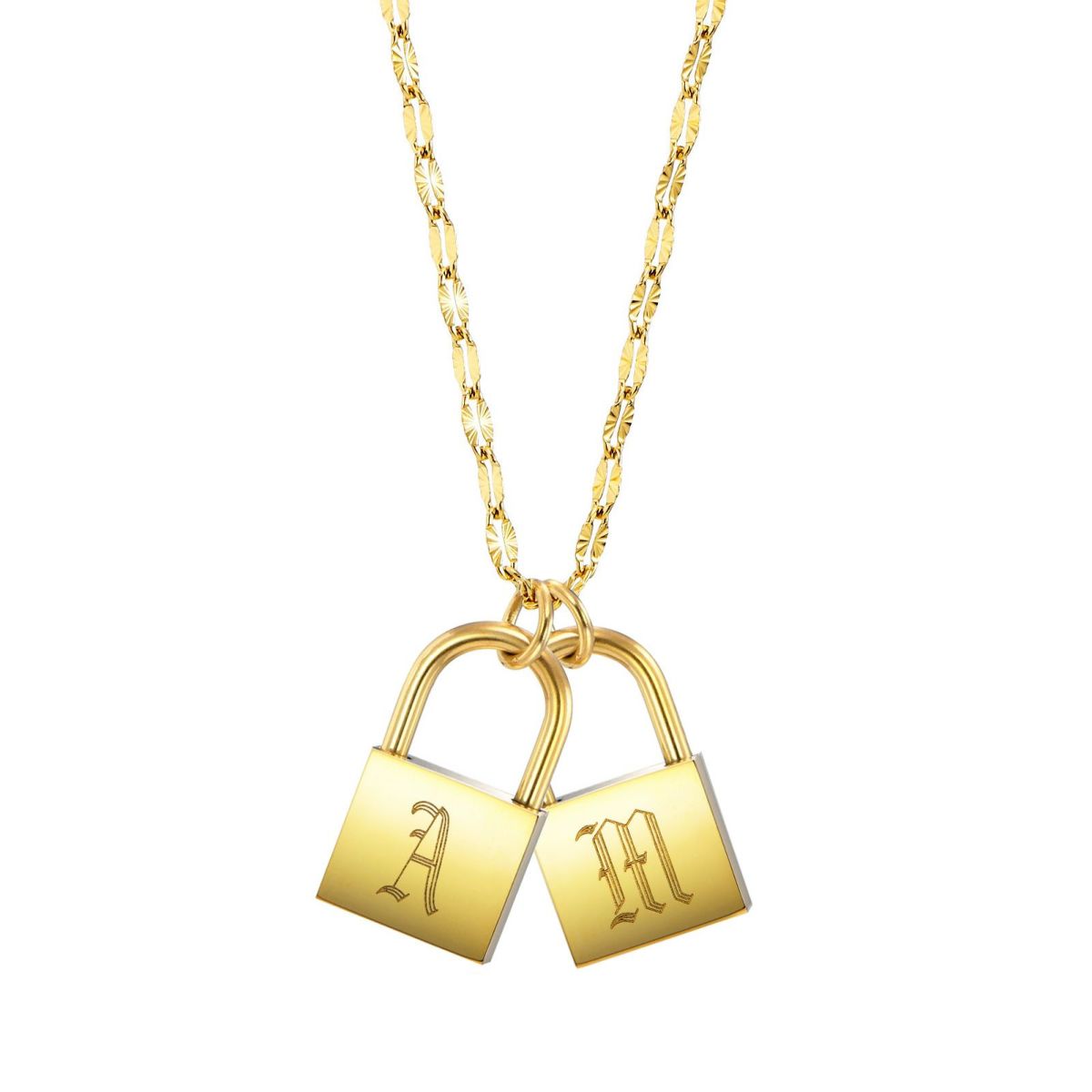 南京錠イニシャルネックレス【A】金属アレルギー対応