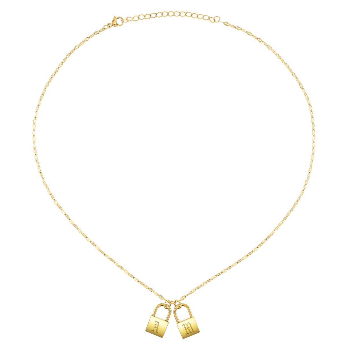 南京錠イニシャルネックレス【A】金属アレルギー対応