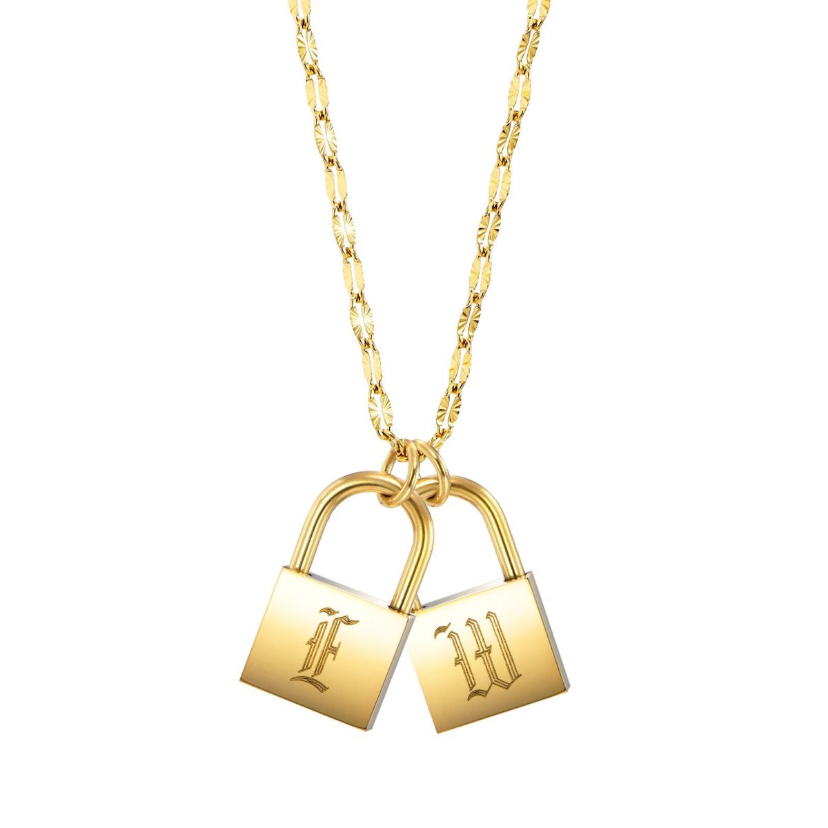 南京錠イニシャルネックレス【E】金属アレルギー対応