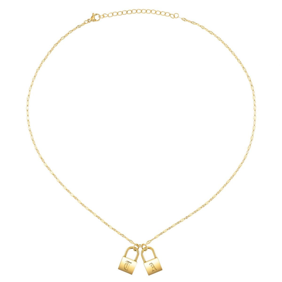 南京錠イニシャルネックレス【I】金属アレルギー対応