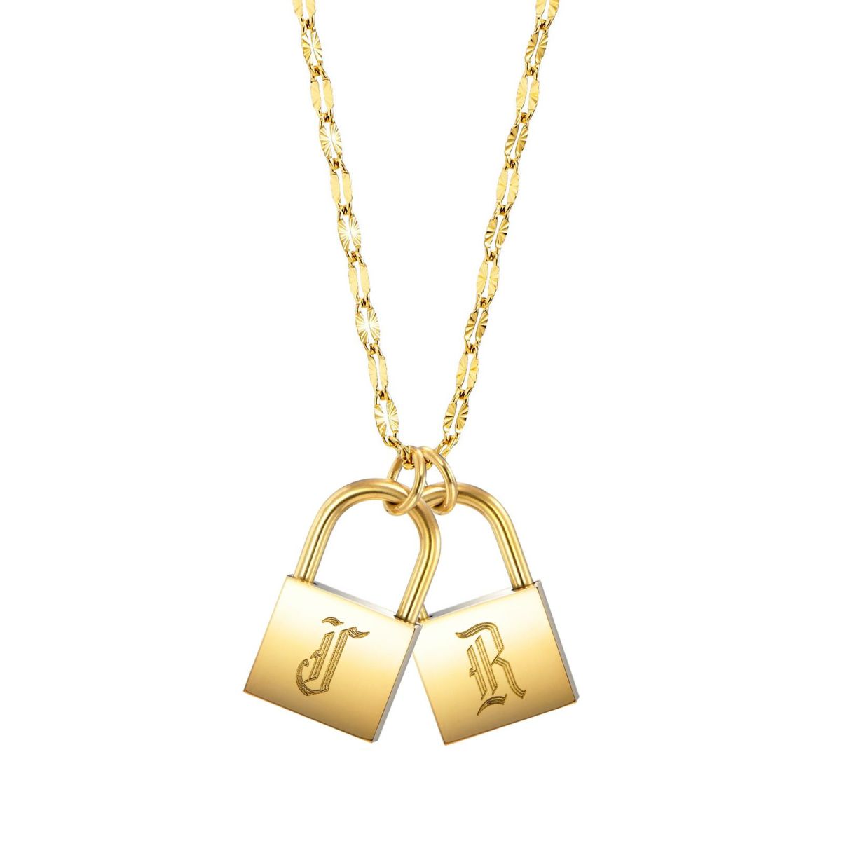 南京錠イニシャルネックレス【J】金属アレルギー対応