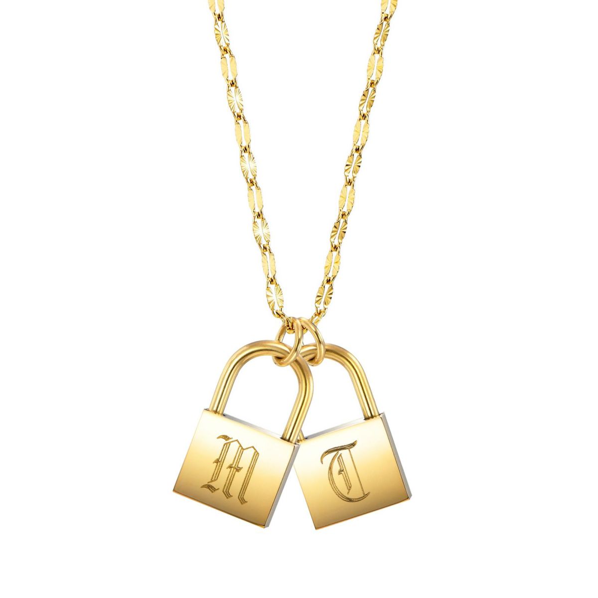 南京錠イニシャルネックレス【M】金属アレルギー対応