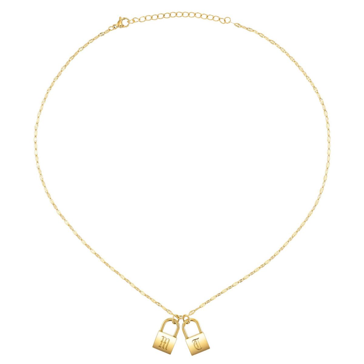 南京錠イニシャルネックレス【M】金属アレルギー対応