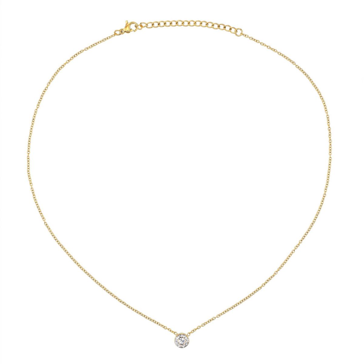 【金属アレルギー対応】1カラットCzネックレス（YG）