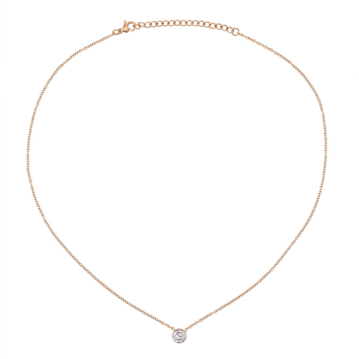 【金属アレルギー対応】1カラットCzネックレス（PG）